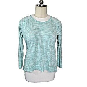 Champion - Women's XXL Long Sleeve Tee Knit Carribbean Blue Crew Neck Stretch